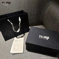 Boîte cadeau de luxe personnalisée en carton rigide noir étoilé avec logo en feuille d'argent pour ensembles de parfums et cosmétiques – Vente en gros
