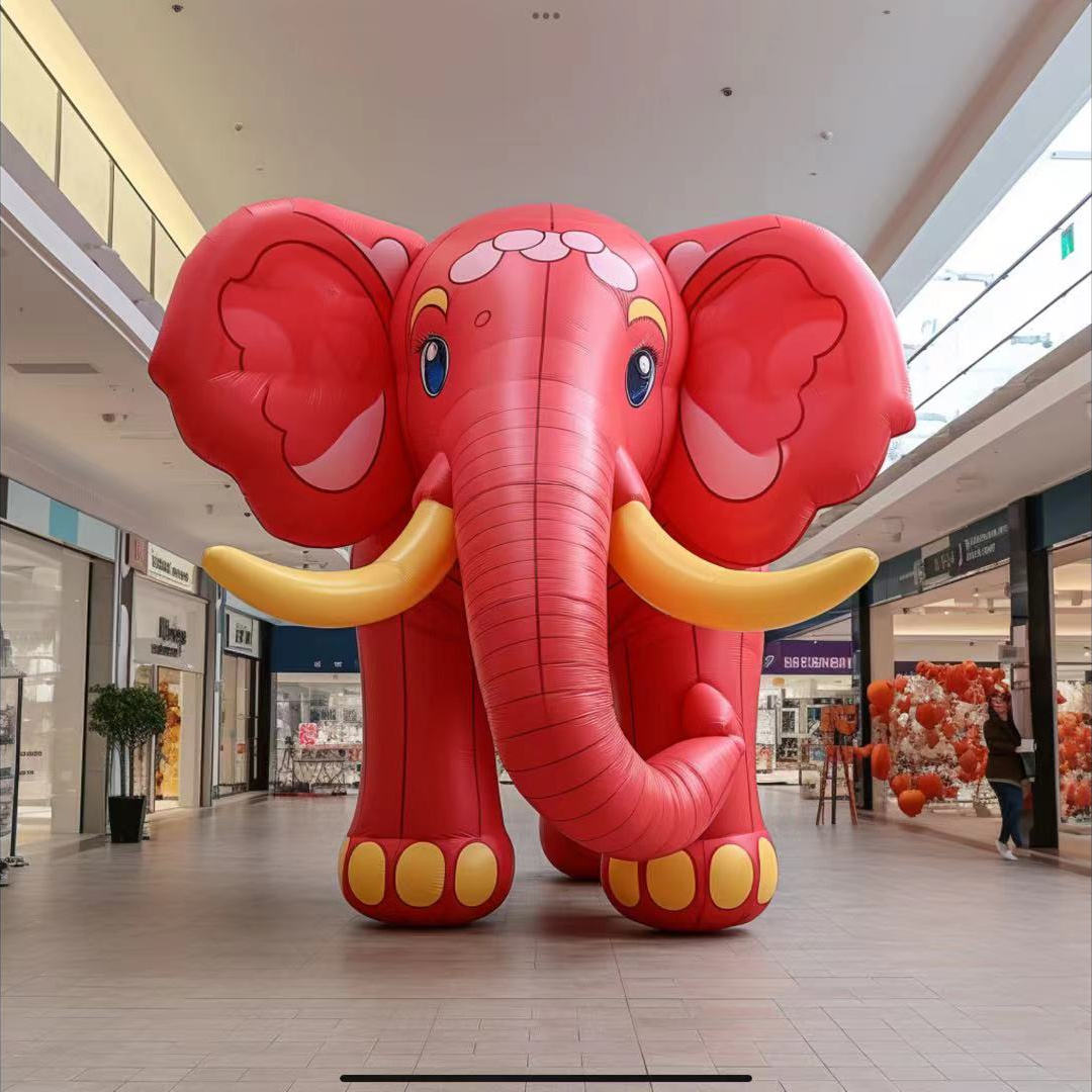Gonflables de la publicité d'éléphant rouge