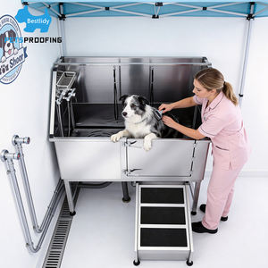 Petsproof luxe multifonction en acier inoxydable 304 201 <span class=keywords><strong>douche</strong></span> à main énormes gros chiens chats toilettage des animaux bain étuis en bois - Product Image 1