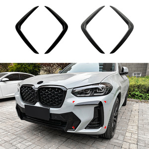 Bmw X3 X4 G01 G02 M Sport Lci 2022 Plus Front Wind Vane Car Decal Piano Black Carbon Fiber Texture Exterior Modification - Product Image 1