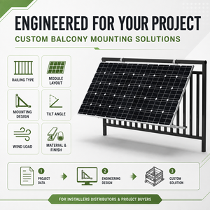 Système de montage solaire pour balcon sur mesure OEM, support de panneau photovoltaïque réglable pour les installateurs, les distributeurs et les fournisseurs de projets - Product Image 2