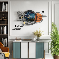 Horloge murale moderne nordique en acrylique à piles, luminaire décoratif de luxe créatif pour salon, chambre à coucher, ambiance chaleureuse