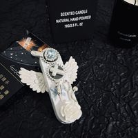 Briquet à gaz en forme d'aile de pur blanc au design créatif, coupe-vent, briquet torche à ailes d'ange rose pour filles, cadeau