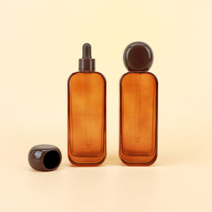 Flacons essentiels rectangulaires à épaules arrondies de 30 ml/50 ml/100 ml/120 ml avec un couvercle sphérique pour emballage cosmétique - Product Image 1