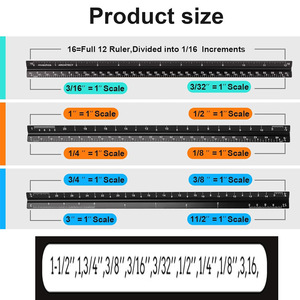 Bview Art Professional <span class=keywords><strong>30</strong></span> <span class=keywords><strong>cm</strong></span> regla de escala Triangular duradera de <span class=keywords><strong>aluminio</strong></span> seis escalas logotipo Cusrom para herramienta de borrador de ingeniería de dibujo - Product Image 3