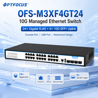 24 Port Gigabit + 4 Port 10G SFP+ Managed L2 L3 Switch dengan VLAN QoS ACL