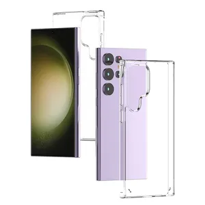 New Custom Shockproof Clear Transparent Silicone Phone Case For Samsung s24 ultra Acrylic Clear Hard Case cover