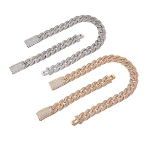 Ciondolo lucido a catena cubana con zirconi di zucchero di roccia da 20mm di gioielli popolari europei e americani - Product Image 1