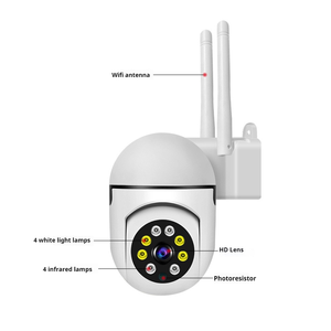 Trong nhà/ngoài trời IP65 không thấm nước không dây hai chiều âm thanh Hệ thống camera an ninh tầm nhìn ban đêm CMOS cảm biến Wifi theo dõi chuyển động của con người - Product Image 6