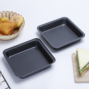 Square Baking Pan Carbon Steel Non Stick Cake Mold Household Kitchen Baking Tool Black Square Shape - Product Image 1