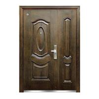Portes d'entrée doubles en acier pour Espagne et Turquie, portes principales de sécurité modernes, revêtement poudré, taille personnalisée, OEM