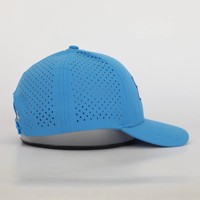 Casquette de baseball unisexe à 6 panneaux avec dos en maille respirante, ajustable, bleue, pour le printemps et l'été