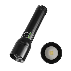 1300 Lumens LED Super Bright Flashlight High Lumen Durable Multiple Modes Power Display Telescopic Zoomable Power Banking