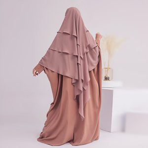 Vêtements islamiques pour femmes du Moyen-Orient, robe de prière à manches chauve-souris, abaya musulmane pour filles, noir, vente en gros - Product Image 6