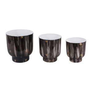 Set di 3 vasi da fiori ispirati al marmo per interni ed esterni, decorazione per la casa, vasi contemporanei per soggiorno, ingresso, patio. - Product Image 5