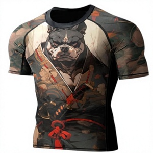 Camiseta Deportiva de Compresión Sublimada Personalizada de Spandex/Poliéster para MMA, BJJ, Boxeo, Lucha Libre, Entrenamiento en Gimnasio - Ligera - Product Image 1