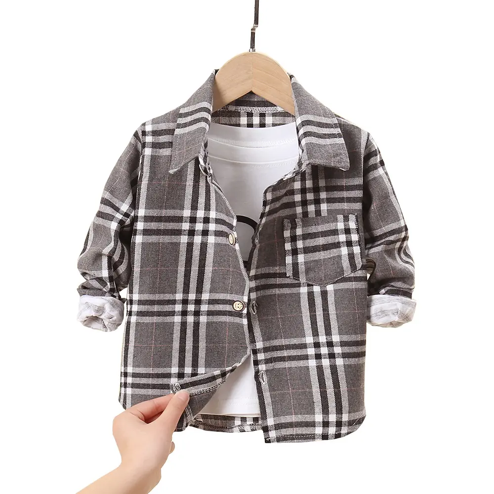 Primavera autunno neonato magliette camicetta cotone Plaid bambini top moda Casual abbigliamento per bambini Polo per bambini