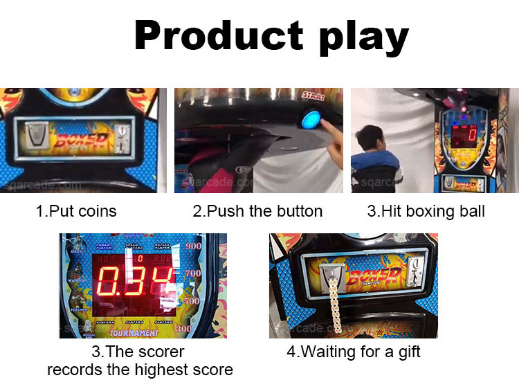 Electronic Amusement Operated Coin Kid Adult Stress Relief Kicking Game Machine Punch Arcade Boxing Game