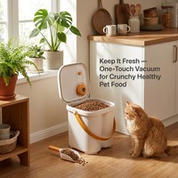 Conteneur Alimentaire Intelligent et Robuste pour Animaux de Compagnie 13L, Scellage à Touche Unique -20kPa Pression Automatique 45dB Silencieux 2600mAh ABS+PC de Qualité Alimentaire