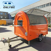 ONLYWE Petit chariot mobile de restauration rapide à gaz avec friteuse remorque de vente de camion de nourriture de cuisine pour boulangerie restaurants chariot de vente de hot-dogs