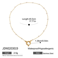 Colliers en acier inoxydable 18K J&D, hypoallergéniques, résistants au ternissement, avec chaîne à clips, breloques DIY, pendentif en céramique coquillage et perles d'eau douce