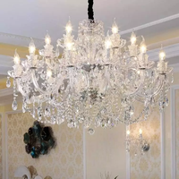 Lustre moderne de luxe en verre et cristal K9 avec LED à intensité variable pour salon, chambre à coucher, hôtel, luminaires suspendus