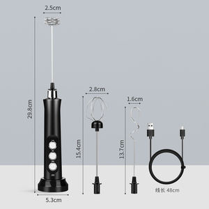 مزبد حليب كهربائي 3 سرعات قابل لإعادة الشحن USB أدوات شاي قهوة فولاذية أوتوماتيكية للاستخدام اليدوي لاتي تشمل مطحنة رغوة - Product Image 2