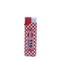 Logo en plastique coupe-vent électrique rechargeable bouffée briquet à gaz personnalisé