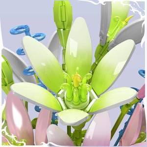 Mould King 10057 Colección botánica Vibrant Dream Lilies Flower <span class=keywords><strong>World</strong></span> Light Pink Gradual Lily Flower Building Block Set - Product Image 4