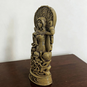 Statuette Personalizzate per Altare Pagan, Figurina di Frigg in Resina, Scultura <span class=keywords><strong>della</strong></span> Dea <span class=keywords><strong>della</strong></span> <span class=keywords><strong>Mitologia</strong></span> Norrena, Stile Legno, Decorazione per Casa, Regali, Libreria - Product Image 3