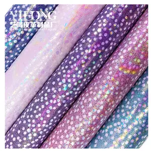 (FA-327)Small circle glitter fabric Elastic backing new design leather for kids and ladies bags and shoes decorative materials