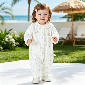 Combinaison d'été pour bébés filles, nouveau-né, manches longues, en coton, sans coutures, <span class=keywords><strong>vêtements</strong></span> pour bébés, combinaison pour enfants nouveau-nés, vente en gros - Product Image 1