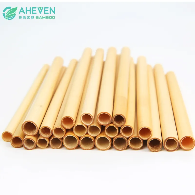 Anhui-pajitas biodegradables de bambú de 20 cm de largo para Bebidas frías