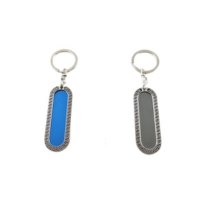 Portachiavi in Metallo con Logo Personalizzato, Motivo a Chiave Greca, Smaltato, Lungo e Ovale, in Lega di Zinco Vintage, Portachiavi per Auto, Regalo Promozionale - Product Image 4