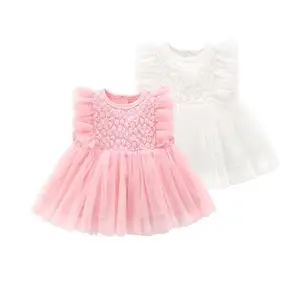 Летнее Новое Детское газовое платье принцессы для девочек платье-пачка для маленьких девочек