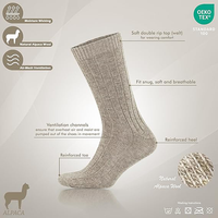 Chaussettes de sport athlétiques OEM pour activités de plein air, chaussettes thermiques de voyage, chaussettes sportives antibactériennes respirantes pour hommes, chaussettes en laine d'alpaga personnalisées en gros