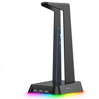 Soporte de Silicona para Auriculares ONIKUMA, Soporte para Auriculares con Iluminación RGB, Estante de Almacenamiento con Puerto USB, Modelo Rosa ST-2, Embalaje en Caja de Color