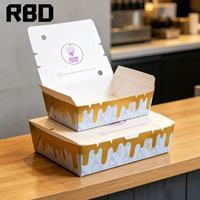 Boîte à emporter pour poulet frit personnalisée, boîte en papier pliable pour la restauration rapide, conteneur à emporter pour poulet frit, restaurant, logo personnalisé