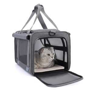 Oxford Waterproof <b>Backpack</b> Style <b>Cat</b> Carrier Bag with Zipper Closure Durable Expandable Design Airline Approved 40x25x25cm - Product Image 1
