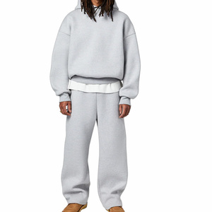 Vente en gros Survêtement unisexe Pull de haute qualité Survêtement uni blanc Baggy Surdimensionné Ensemble sweat à capuche et pantalon de survêtement Costumes de survêtement pour hommes - Product Image 1