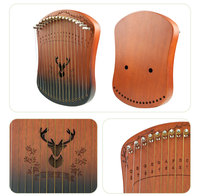 Factory Wholesale 17 Strings Portable Lyre Harp Small Mini Finger Harp Musical Instrument Suitable for New Learners
