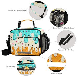 Kids Insulated <b>Lunch</b> <b>Bag</b> Waterproof Cooler Tote Thermal Food Storage <b>Bag</b> with Shoulder Strap for School Travel - Product Image 3