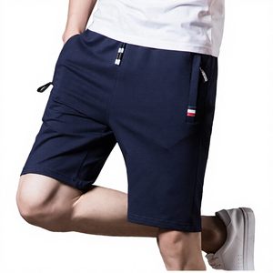 กางเกงขาสั้นลำลองผู้ชายสำหรับฤดูร้อน เอวกลาง มีเชือกผูก ผ้าฝ้าย 100% มีกระเป๋า ระบายอากาศได้ดี แห้งเร็ว เหมาะสำหรับเล่นกีฬาชายหาด - Product Image 4