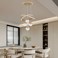 Lampu Gantung LED Tangga Besi Aluminium Akrilik dengan Bola untuk Ruang Tamu Restoran Mewah Minimalis Nordik dari Gudang Inggris