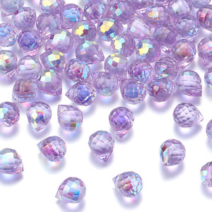Perles en cristal rondes facettées <span class=keywords><strong>couleur</strong></span> AB brillantes, perles en plastique acrylique transparent, composants en cristal pour la fabrication de bijoux - Product Image 5