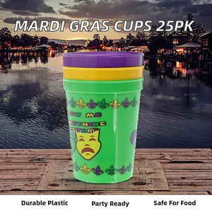 แก้วพลาสติกแบบใช้ซ้ำได้สำหรับงานมาร์ดิกราส์ (25 ชิ้น) ขนาด 16 ออ<span class=keywords><strong>น</strong></span>ซ์ - สำหรับดื่มโดยตรง - ปลอดสาร BPA และเป็<span class=keywords><strong>น</strong></span>มิตรกับสิ่งแวดล้อม - อุปกรณ์จัดปาร์ตี้ - ภาชนะสำหรับเครื่องดื่ม - Product Image 2