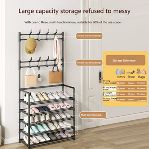 Porte-<span class=keywords><strong>chaussures</strong></span> portable moderne et simple, porte-manteau convertible, armoire de rangement métallique intégrée pour salon, mobilier de maison - Product Image 4