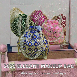 2025 New Cross-Border Elegant Women's Handheld Silk <b>Makeup</b> <b>Box</b> Bag Single Shoulder Waterproof Fashionable Socialite Style - Product Image 2