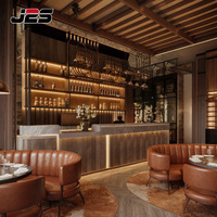 Comptoir de bar de luxe J2S pour discothèque, pub, avec armoire intégrée et éclairage d'ambiance pour les maisons modernes et les espaces commerciaux