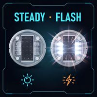 Marqueur routier solaire robuste en aluminium moulé sous pression IP68, disponible en trois tailles, pour périmètres d'aéroports